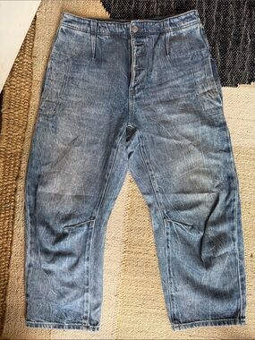 We The Free Relaxed Button-Fly barrel  Blue Jeans